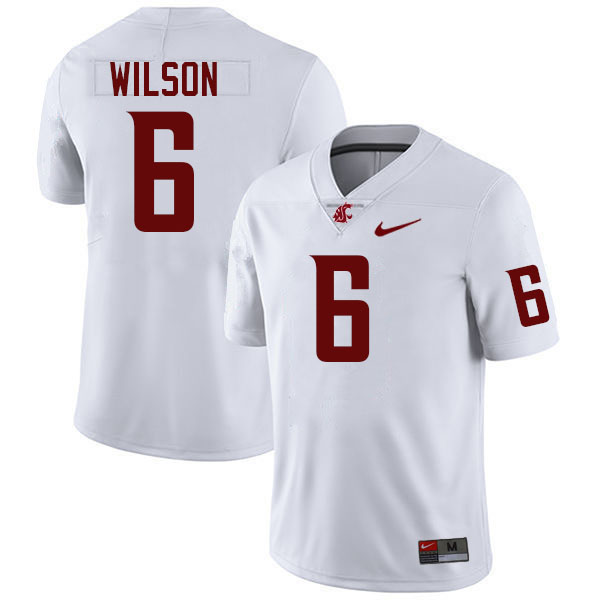 Men #6 Adrian Wilson Washington State Cougars College Football Jerseys Stitched-White